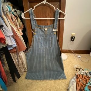 Striped Overall Dress